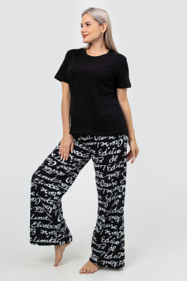 Костюм женский с брюками КЖ018 черный,белый