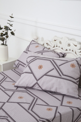 Наволочка поплин Юпитер серо-розовый