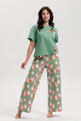 Костюм домашний арт. КД-00-007 корги/зелёный